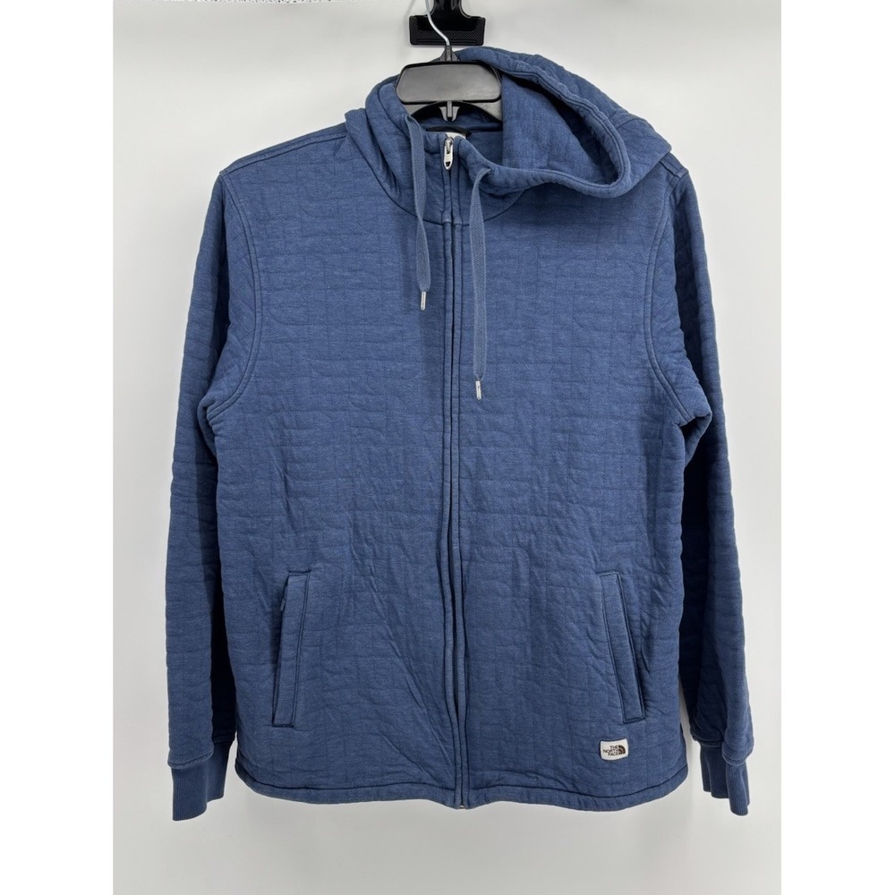 The North Face Quilted Full-Zip Hoodie Mens L Blue NF0A7QA1 Jacket